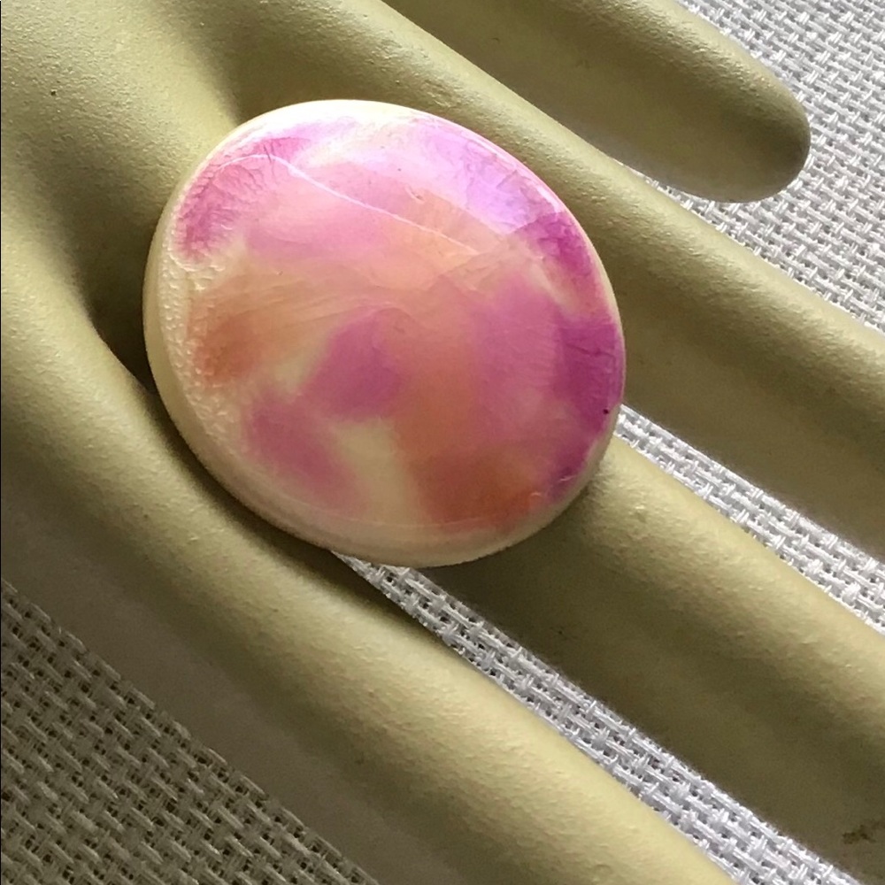 Pink swirl ring